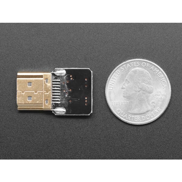 Adafruit DIY HDMI Cable Parts - Straight HDMI Plug Adapter