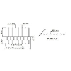 Single Double Row Pin Male Header Stiftleiste Strip 1x40 Pin Gerade(A) 5 St&uuml;cke