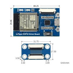 Waveshare Universal e-Paper Raw Panel Driver Board, ESP32 WiFi/Bluetooth