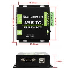 WaveShare USB TO RS232 RS485 TTL Industrial Isolated Converter