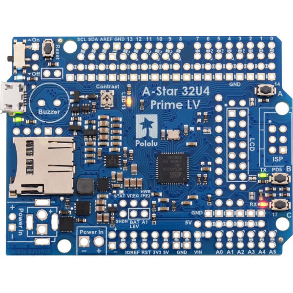Pololu A-Star 32U4 Prime LV microSD (SMT Components Only)