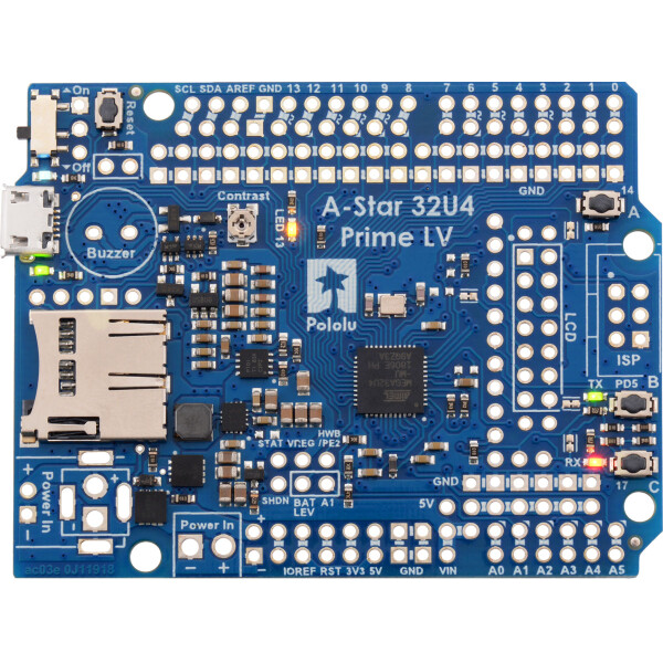 Pololu A-Star 32U4 Prime LV microSD (SMT Components Only)