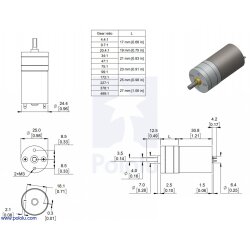 Pololu 20.4:1 Metal Gearmotor 25Dx50L mm HP 6V High Power without Encoder