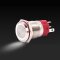 Rugged Metal Pushbutton with White LED Ring - 16mm White Momentary
