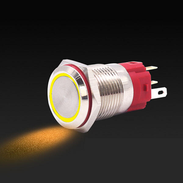 QITA Rugged Metal On/Off Switch with Yellow LED Ring -...