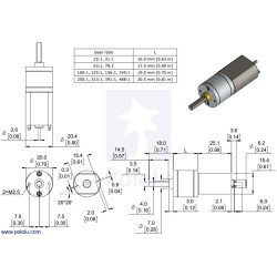 Pololu 31:1 Metal Gearmotor 20Dx41L mm 6V CB with Extended Motor Shaft