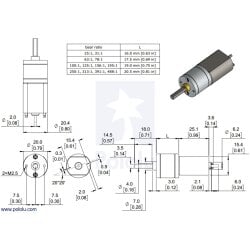 Pololu 156:1 Metal Gearmotor 20Dx44L mm 12V CB with Extended Motor Shaft
