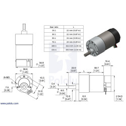Pololu 30:1 Metal Gearmotor 37Dx68L mm 12V with 64CPR Encoder(Helical Pinion)