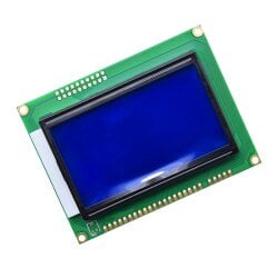 Graphic 128x64 LCD Display Module 12864 White on Blue 5V Header Strip
