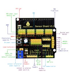 Keyestudio Sensor Shield Expansion Board V5 for Arduino Serial I2C SPI Interface