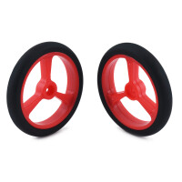 Pololu Ruota per Micro Servo Splines (20T, 4.8mm) - 40×7mm, Rosso, Confezione da 2