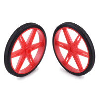 Pololu Wheel for Standard Servo Splines (25T, 5.8mm) - 70×8mm, Red, 2-Pack 4926