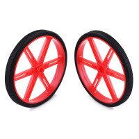 Pololu Wheel for Standard Servo Splines (25T, 5.8mm) - 90×10mm, Red, 2-Pack 4936