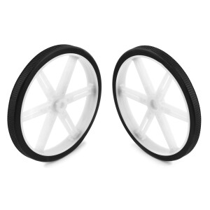 Pololu Ruota per Splines Servo Standard (25T, 5.8mm) - 90×10mm, Bianco, Confezione da 2