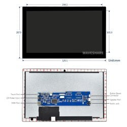 WaveShare 13.3inch Capacitive Touch Screen LCD, 1920&times;1080, HDMI, IPS, Various Systems Support