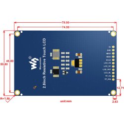 WaveShare 2.8inch Resistive Touch LCD Display 320&times;240 SPI Interface
