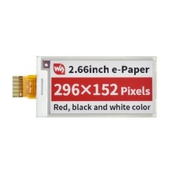 WaveShare 2.66inch E-Paper (B) E-Ink Raw Display, 296&times;152, Red / Black / White, SPI, Without PCB