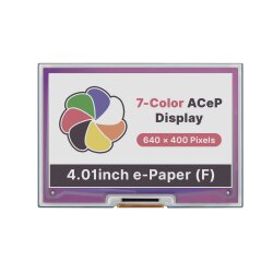 WaveShare 4.01inch ACeP 7-Color E-Paper E-Ink Display HAT for Raspberry Pi, 640&times;400 Pixels