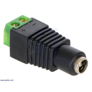 Pololu DC Barrel Jack to 2-Pin Terminal Block Adapter