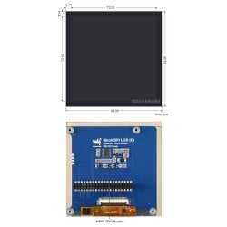 WaveShare 4inch Square Capacitive Touch Screen LCD (C) for Raspberry Pi, 720&times;720, DPI, IPS, Toughened Glass Cover, Low Power