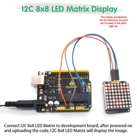 Keyestudio 8*8 LED Dot Matrix Module HT16K33 for Arduino Red Color Co, 6,95  €