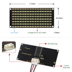 Keyestudio 8x16 LED Dot Matrix Board for Arduino with PH2.54 Connector