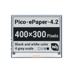 WaveShare 4.2inch E-Paper E-Ink Display Module for Raspberry Pi Pico 400x300 Black White 4 Grayscale SPI