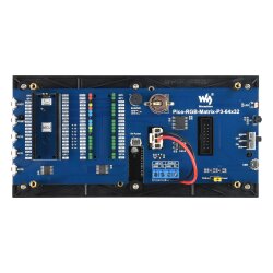 WaveShare RGB Full-Color Multi-Features Digital Clock for Raspberry Pi Pico, 64x32 Grid, Accurate RTC