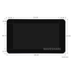 WaveShare 7inch Capacitive Touch IPS Display for Raspberry Pi with Case 1024x600