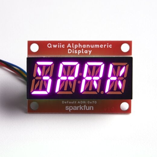 SparkFun Qwiic Alphanumeric Display Pink 14 Segment I2C QWIIC