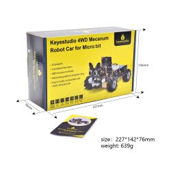 Keyestudio 4WD Mecanum Wheel Robot Car Kit with micro:bit V2 STEM Toys Makecode &amp;Python Programming