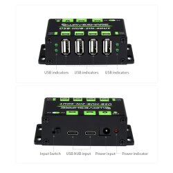 WaveShare Industrial Grade USB HUB with  4x USB 2.0 Ports Switchable Dual Hosts