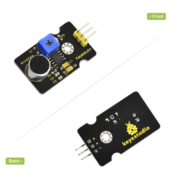 Keyestudio Analog Sound Noise Microphone Sensor Detection Module Comp ...
