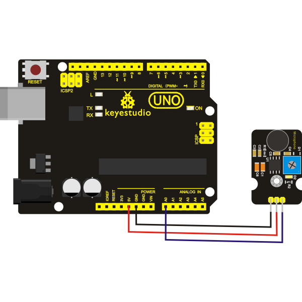 Keyestudio Analog Sound Noise Microphone Sensor Detection Module Comp ...
