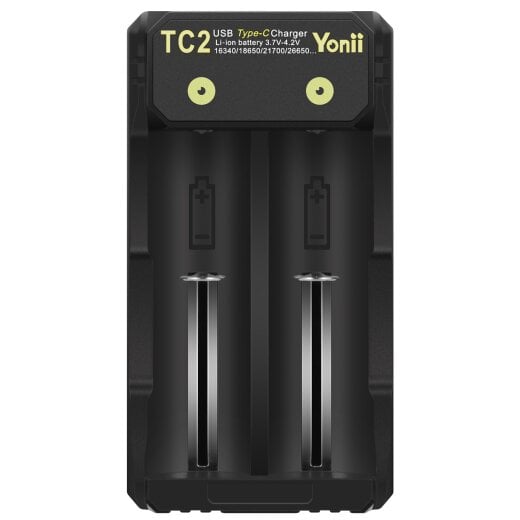 TC2 Type-C 18650 Li-ion Battery Charger Dual Slot