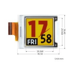 WaveShare 1.64inch Square E-Paper (G) Raw Display 168x168 Red/Yellow/Black/White