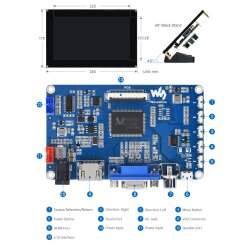 WaveShare 10.1inch Capacitive Touch Screen LCD (F) with Case 1024x600 HDMI for Raspberry Pi Jetson Nano