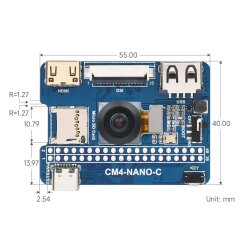 WaveShare Nano Base Board (C) for Raspberry Pi Compute Module 4 Onboard 8MP Camera