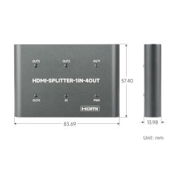 WaveShare HDMI 4k Splitter 1 In 4 Out Share One HDMI source