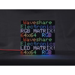 WaveShare RGB Full-Color LED Matrix Panel 64x64 Pixels 2mm Pitch Adjustable Brightness