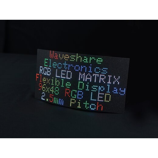 WaveShare Flexible RGB Full-Color LED Matrix Panel 2.5mm Pitch 96x48 Pixels Adjustable Brightness Bendable PCB