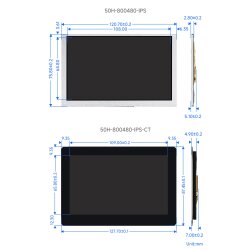 WaveShare 5inch DSI Display 800x480 IPS without Touch Function for Raspberry Pi