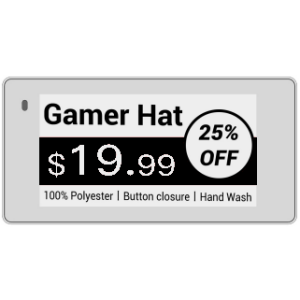 Hipoink Electronic Label Black/White 2.66inch E-Ink/E-Paper