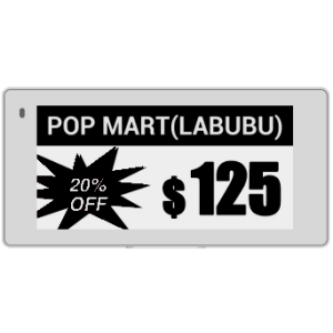 Hipoink Electronic Label Black/White 3.52inch E-Ink/E-Paper
