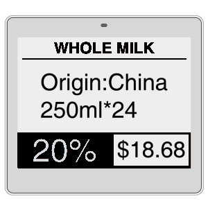 Hipoink Electronic Label Black/White 4.2inch E-Ink/E-Paper