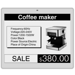 Hipoink 5.83inch 648x480 Black/White E-Ink/E-Paper Display Elektronisches Etikett