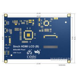 Waveshare 5 inch Raspberry Pi Display 800x480  resistive Touchscreen LCD HDMI