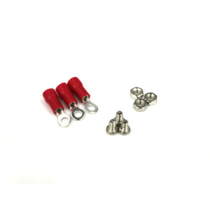 3PCS Rot Rubber PVC Terminals Insulated Ring Connector RC...