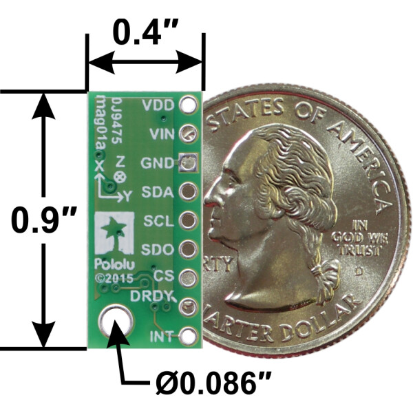 Pololu LIS3MDL 3-Axis Magnetometer Carrier with Voltage...