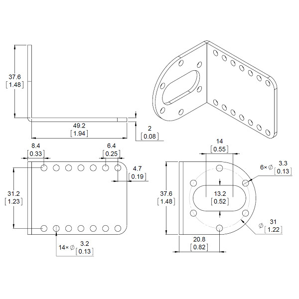 Pololu Stamped Aluminum L-Bracket Pair for 37D mm Metal...